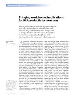 Bringing Work Home: Implications for BLS Productivity Measures. December 2010.