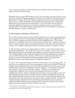 Hours at Work Ratios Derived from the Employment Cost Index, 2001&ndash;2003. PDF