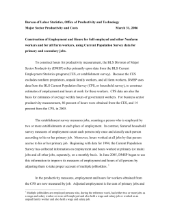 Construction of Employment and Hours for Self-Employed and Other Nonfarm Workers and for All Farm Workers, Using Current Population Survey Data for Primary and Secondary Jobs. March 2006. PDF