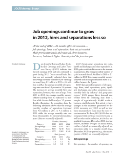 Job openings continue to grow in 2012, hires and separations less so