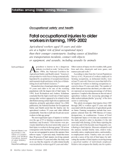 Fatal occupational injuries to older workers in farming