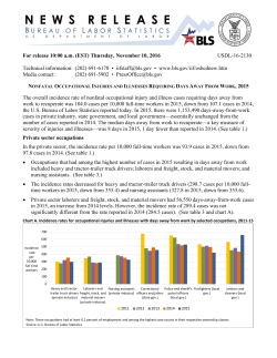 PDF version of Nonfatal Occupational Injuries and Illnesses Requiring Days Away From Work