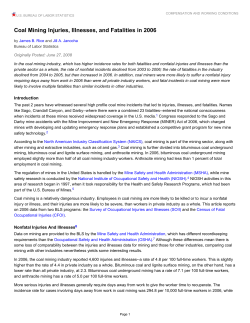 Coal Mining Injuries, Illnesses, and Fatalities, 2006
