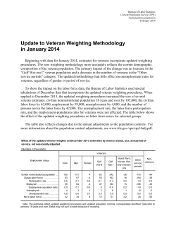 January 2014 weighting change on labor force estimates for veterans