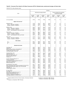 Semiannual average indexes, First Half 2001 (Tables 30-39)