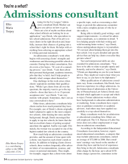 Admissions consultant