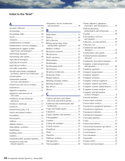 The 2006-16 job outlook in brief: Index to the Brief