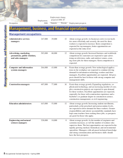 The 2006-16 job outlook in brief: Table of occupations