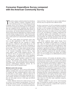 Consumer Expenditure Survey compared with the American Community Survey