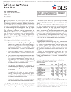 A Profile of the Working Poor, 2010