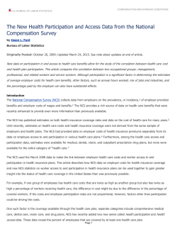 The New Health Participation and Access Data from the National Compensation Survey