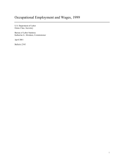 Occupational Employment and Wages, 1999