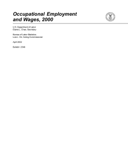 Occupational Employment and Wages, 2000