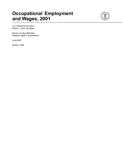 Occupational Employment and Wages, 2001