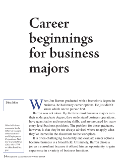 Career beginnings for business majors