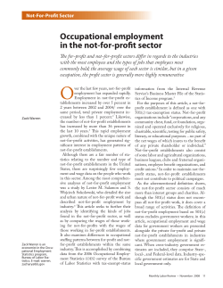 Occupational employment in the not-for-profit sector