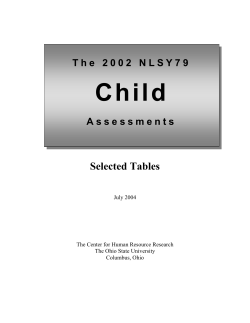 The 2002 NLSY79 Child Assessment Selected Tables