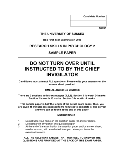 C8891 Research Skills in Psychology 2 Sample Paper 2016
