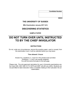 500C8 Discovering Statistics Sample Paper 2016