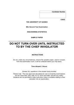 C8552 Discovering Statistics 2014-15 Sample Paper