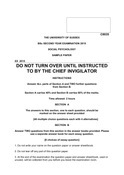 C8035 Social Psychology Sample Paper 2015
