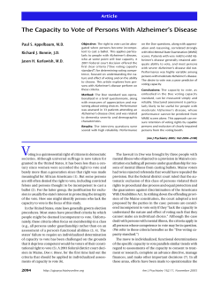 The Capacity to Vote of Persons With Alzheimer's Disease