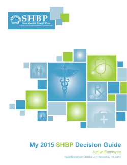 2015 State Health Benefits Plan Decision Guide