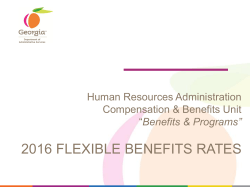 2016 Flexible Benefits Rate Sheet