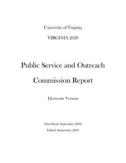 Public Service and Outreach Commission Report Fall 2000