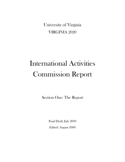 International Activities Commission Report Summer 2000