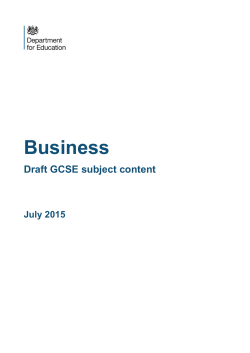 draft proposed subject content for the new GCSE in Business