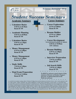 Academic/Career Workshops