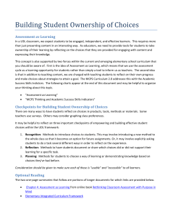 Building Student Ownership of Choices (pdf)