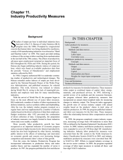 Industry Productivity Measures