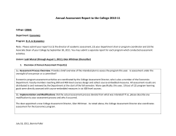 annual assessment report ECON 2010-11