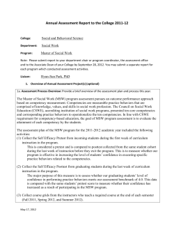 msw annual assessment report 2011-2012