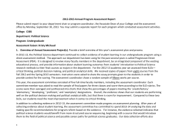 Political Science Assessment Report 2012-13