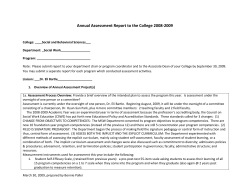 MSW annual assessment report 2008-09
