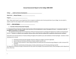 PT Annual Assessment Report to the College-PT 2008-2009