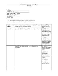 Geography 0809 assessment report