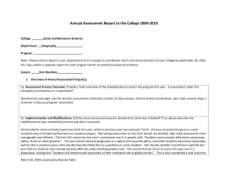 Geog annual assessment report to the college 09-10
