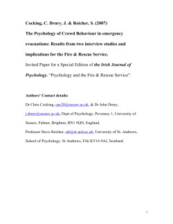 The psychology of crowd behaviour in emergency evacuations: Results from two interview studies and implications for the Fire Rescue Services.