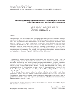 Explaining enduring empowerment: A comparative study of collective action and psychological outcomes.