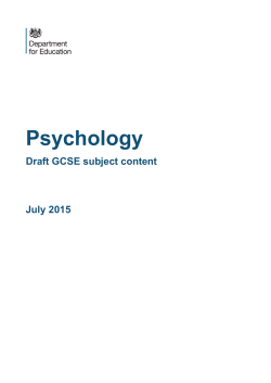 draft proposed subject content for the new GCSE Psychology