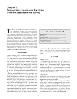 BLS HANDBOOK OF METHODS (CHAPTER 2) EMPLOYMENT, HOURS, AND EARNINGS FROM THE ESTABLISHMENT SURVEY