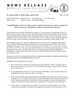 PDF version of Employment Experience of Youths: Results from a Longitudinal Survey