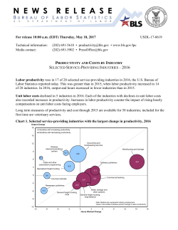PDF version of Productivity and Costs by Industry: Selected Service-Providing Industries News Release