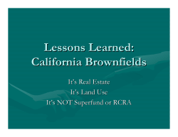 Lessons Learned: California Brownfields