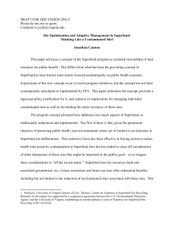 Site Optimization and Adaptive Management in Superfund: Thinking Like a Contaminated Site