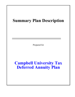 TIAA-CREF SUMMARY PLAN DESCRIPTION TAX DEFERRED ANNUITY PLAN